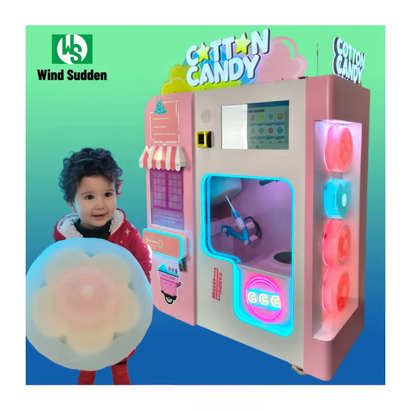 Commercial Gym Market Game Park Automatic Coin Operated Vending Machine Cotton Candy For Sale