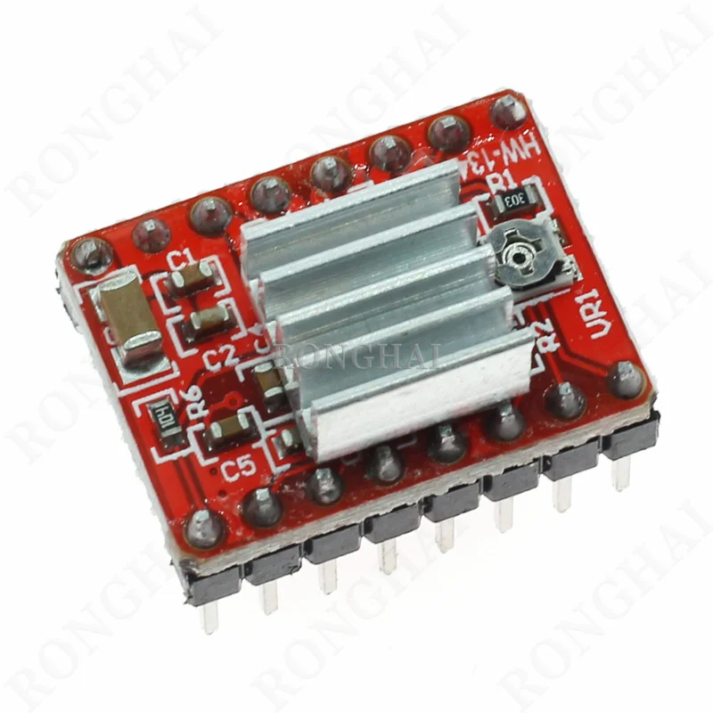 StepStick Stepper Motor Driver A4988 with Heat Sink for Reprap 3D Printer Part Red Green PCB Heatsink Stepper Motor Driver A4988