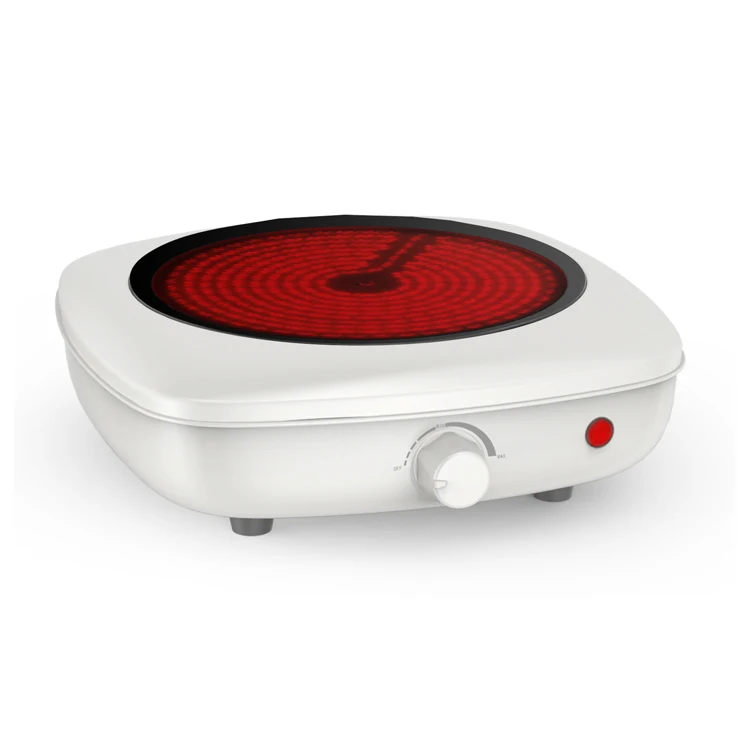 Newest High Quality Glossy White With Hand Shank 1300W Single Electric Hot Plate Cookware