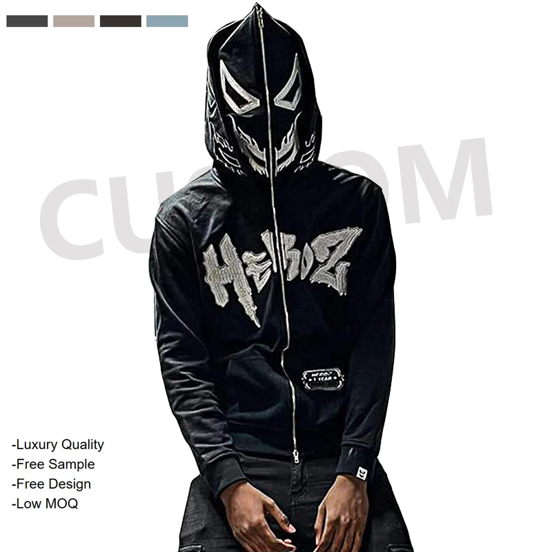DCY Luxury Hoodie Manufacturer Custom Embroider,Blank Full Zip Up Hoodie With Hidden Pockets,Hoodies Oversized Street
