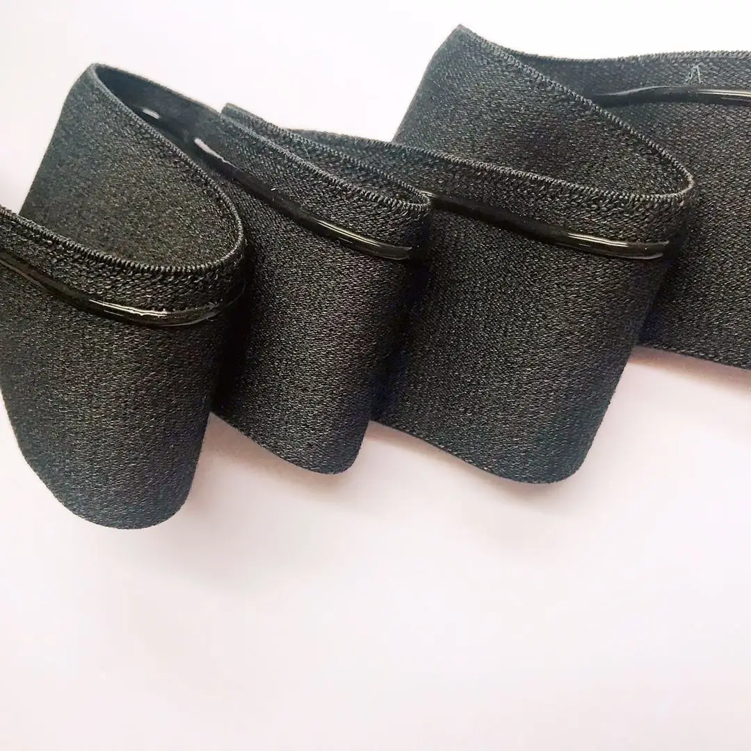 
40mm black silicon anti-slip polyester elastic webbing band 