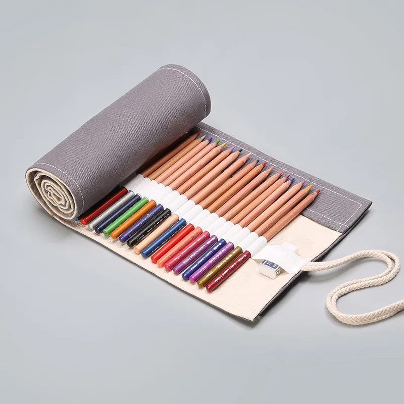 BEYOND 24/36/72 Slots Wrap Pencil Rolls Bag, Artist Colored Pencils Roll Up Pencils Case for Drawing Sketching