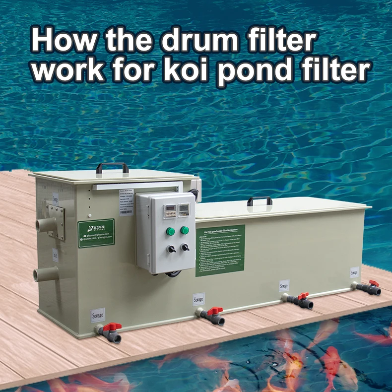 QihangRAS YCM-B3C 7925 GPH Fish Pond Bio Filter with UV Lamp Drum Filter For Koi Pond Combi Drum Filtration