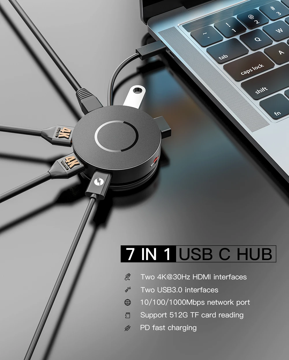 Двойная док-станция с разъемами usb c и 1000 мбит/с для Windows пк Mac