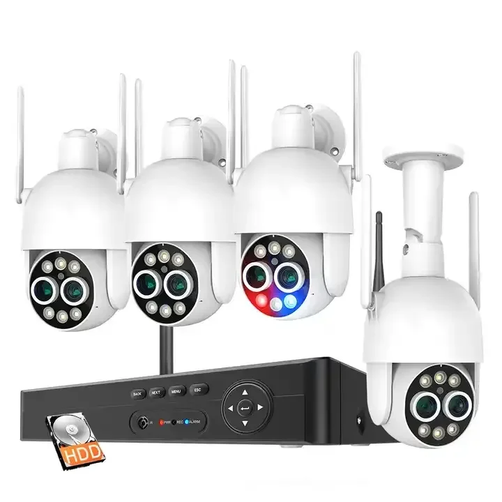 2023 Newest 8Ch 8Mp Dual Lens Ip Wifi Ptz Dome Cctv Camera Wireless Nvr Kit Optical Surveillance Camera Zoom System