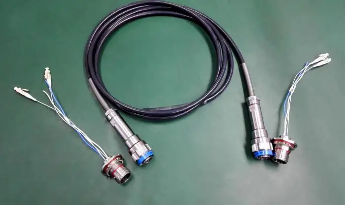 MIL-DTL-38999 Standard J599OC/26F2G2K1N SM-G657A2 2 cores Field use harsh environment use 100M 500M armored cable assembly