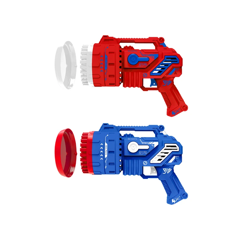 Factory Custom Hot selling kid Summer Out door new arrival 69 hole plastic outdoor charging bubble rocket gun with light toys