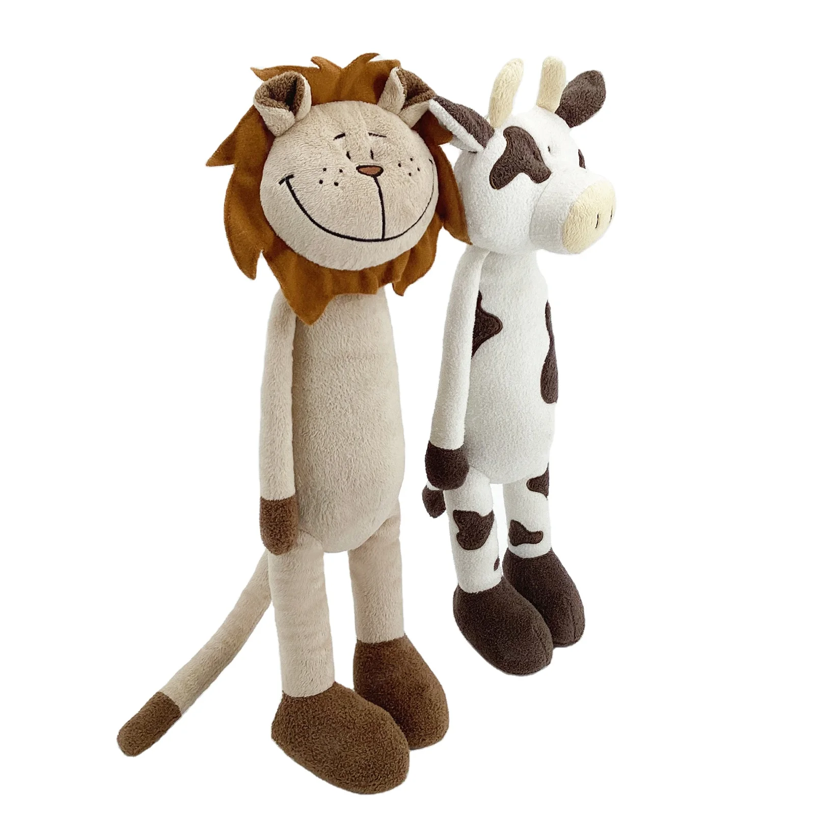 13 inch standing plush toy cow pink and white