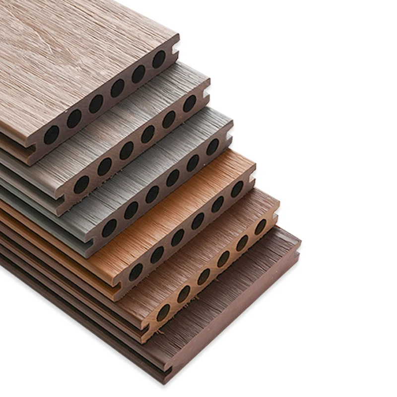 Aveeno Dampproof Waterproof E co Extruded Outdoor Glossy WPC Composite Deck Decking Floor Boards For Flooring Material
