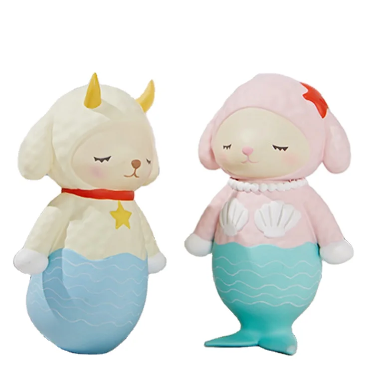 Factory High Quality Cute Mermaids Doll Or Sheep Doll Set  Fairy Figure Anime Action Pvc Toys  Blind Box