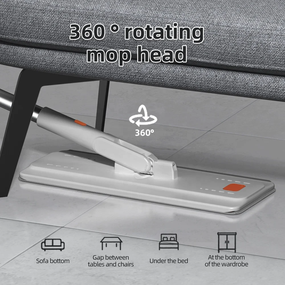 Customized hand free easy use cleaning microfiber new style large flat mop with bucket