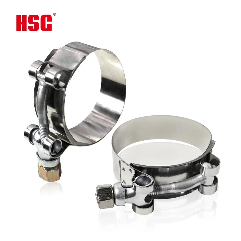 Adjustable Stainless Steel 201/304 T Bolt Hose Clamp T-bolt Clamps for Hydraulic Silicone Hose Heavy Duty Single Bolt Hose Clamp