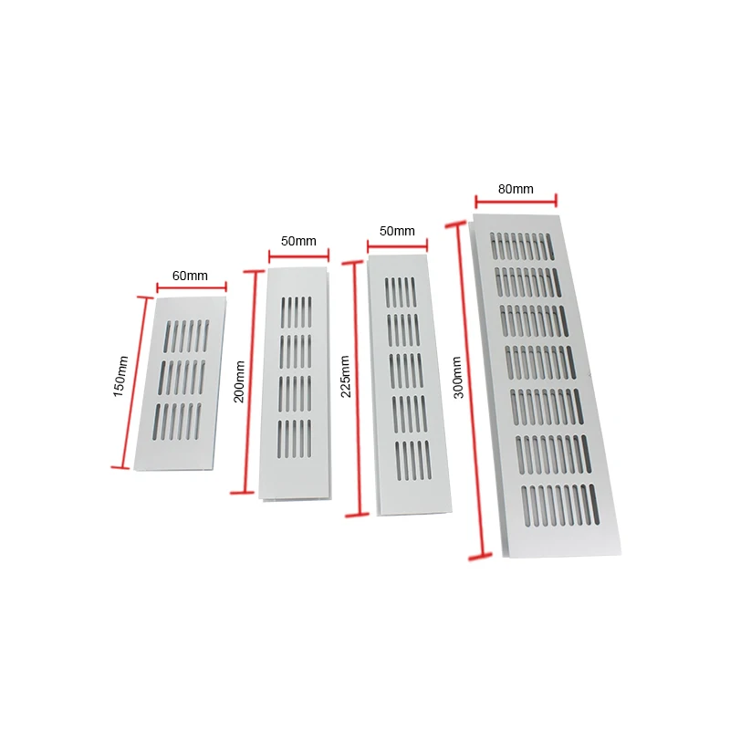 Silver Air Vent Grill Ventilation Cover with Inset Grid (Fly Screen) 4 Size (60*150mm/ 50*200mm/ 50*225mm/80*300mm )