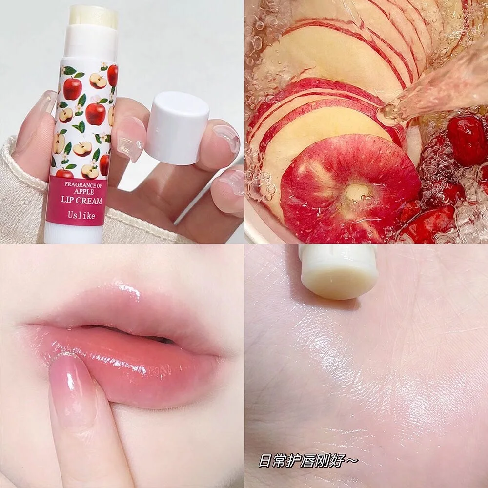 Uslike Fruit Solid Lip Balm Herbal Lip Balms Waterproof Clear transparent for Dry Lips winter lipstick primer protection