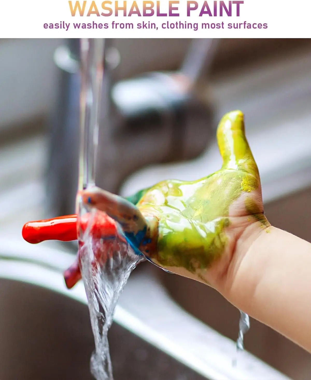 14 Colors Large Washable Paint Set for Kid (16.9 oz,500 ml) Acrylic Bulk Supplies Non Toxic Children Tempera for Art Craft DIY