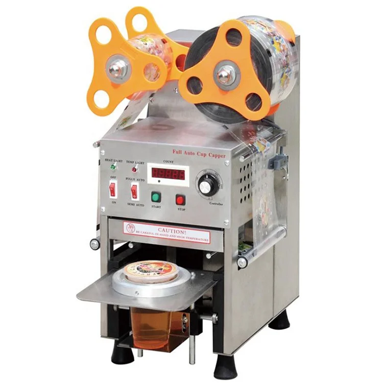 Fully Automatically Counter Boba Tea Cup Sealing Machine 90 95 Juice Drink Package Cup Sealer