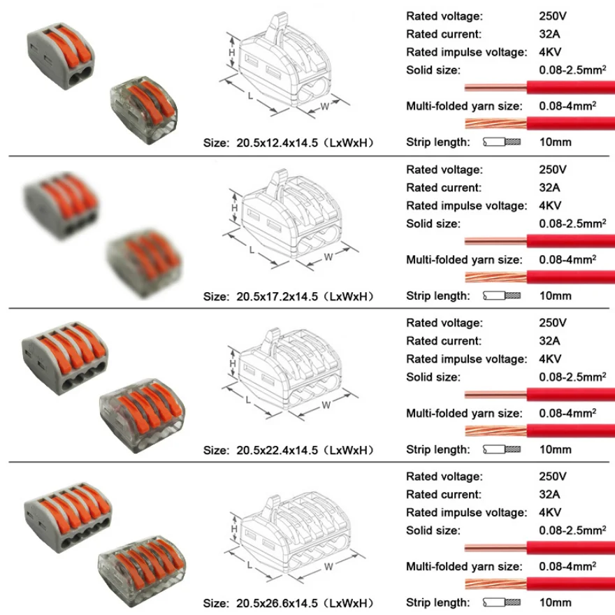 Hot sales Conductor Quick Wiring Compact Splicing Connector Electrical Waterproof Connector