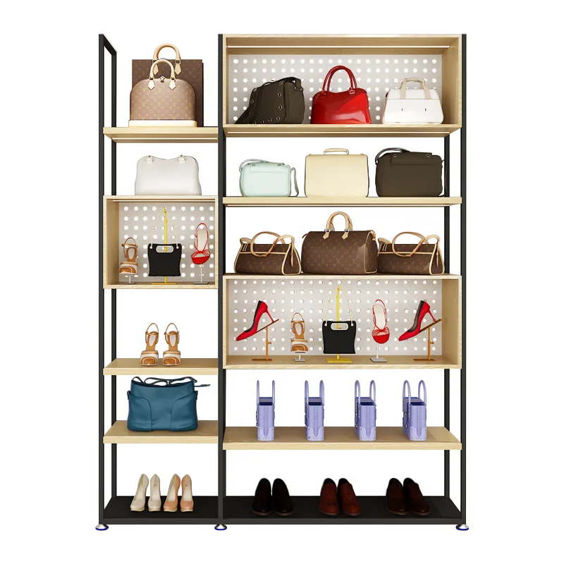 Clothes Shop Customized LOGO Garment Rack Stand Shelf Golden Clothing Rack Display Racks For Clothing Store