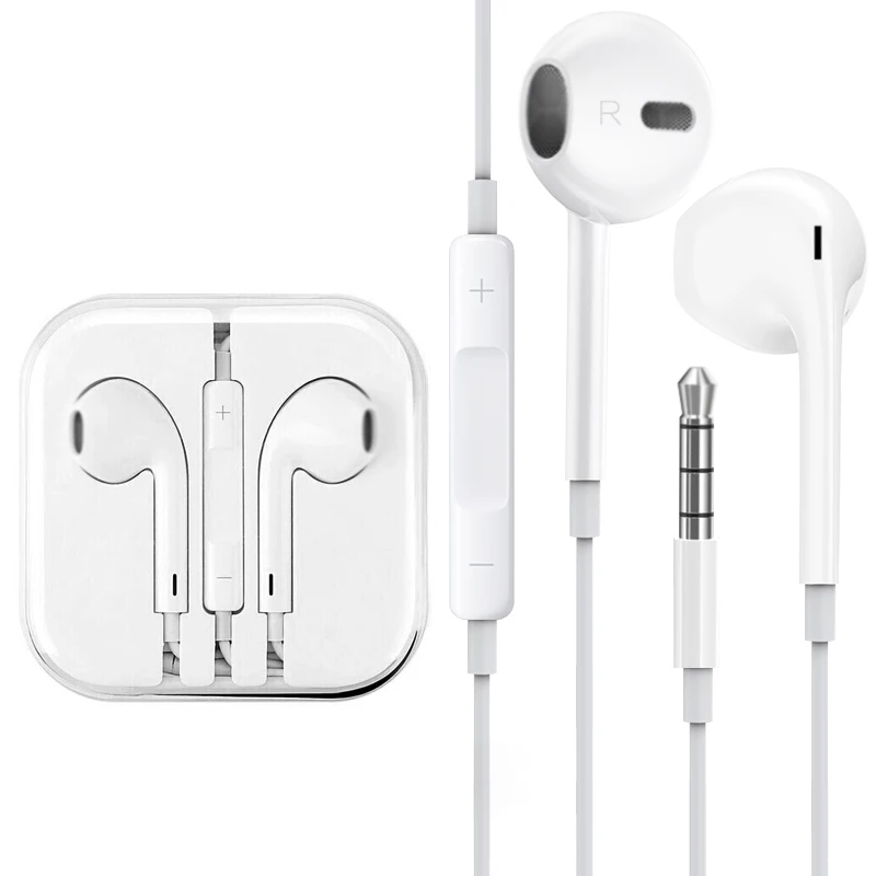 EarPod With 3.5 mm Headphone Plug For Apple Wired Earphone 1.2M TPE Stereo With Mic Hand Free In-ear For iPhone 5/5s/6/6s plus