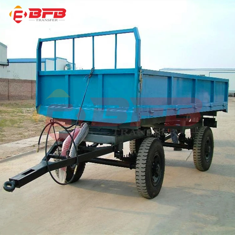 Low price trailer 4 wheels agricultural dump 10 tons farm tipping trailer
