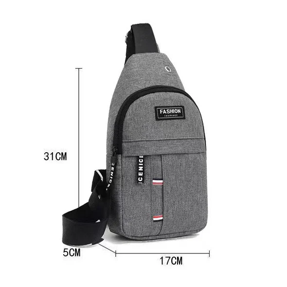 Headphone jack waterproof sports chest bag Oxford Fabric Outdoor Sports crossbody bag