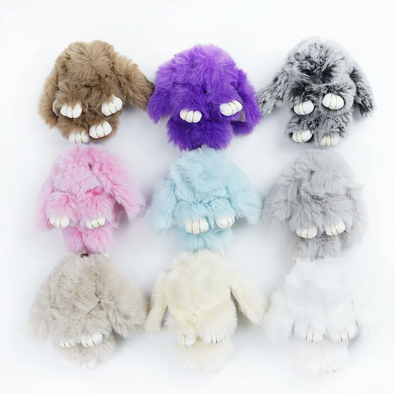 Rex rabbit fur costume dead rabbit Keychain plush cute rabbit pendant jewelry keychain