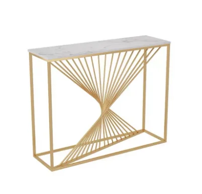 Nordic modern minimalist long table  Golden wrought iron living room decoration table nordic living room shelf