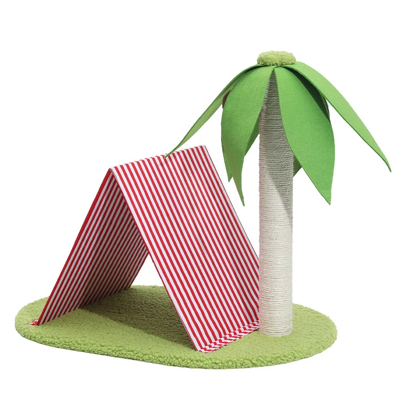 New cat grinding claw toy beach holiday wind coconut cat climbing scratcher post sisal column cat tree
