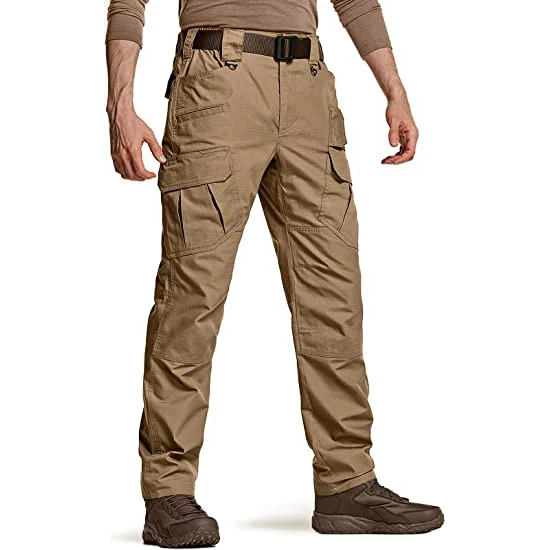 Outdoor workwear waterproof hiking hunting softshell tactical cargo trekking pants for men