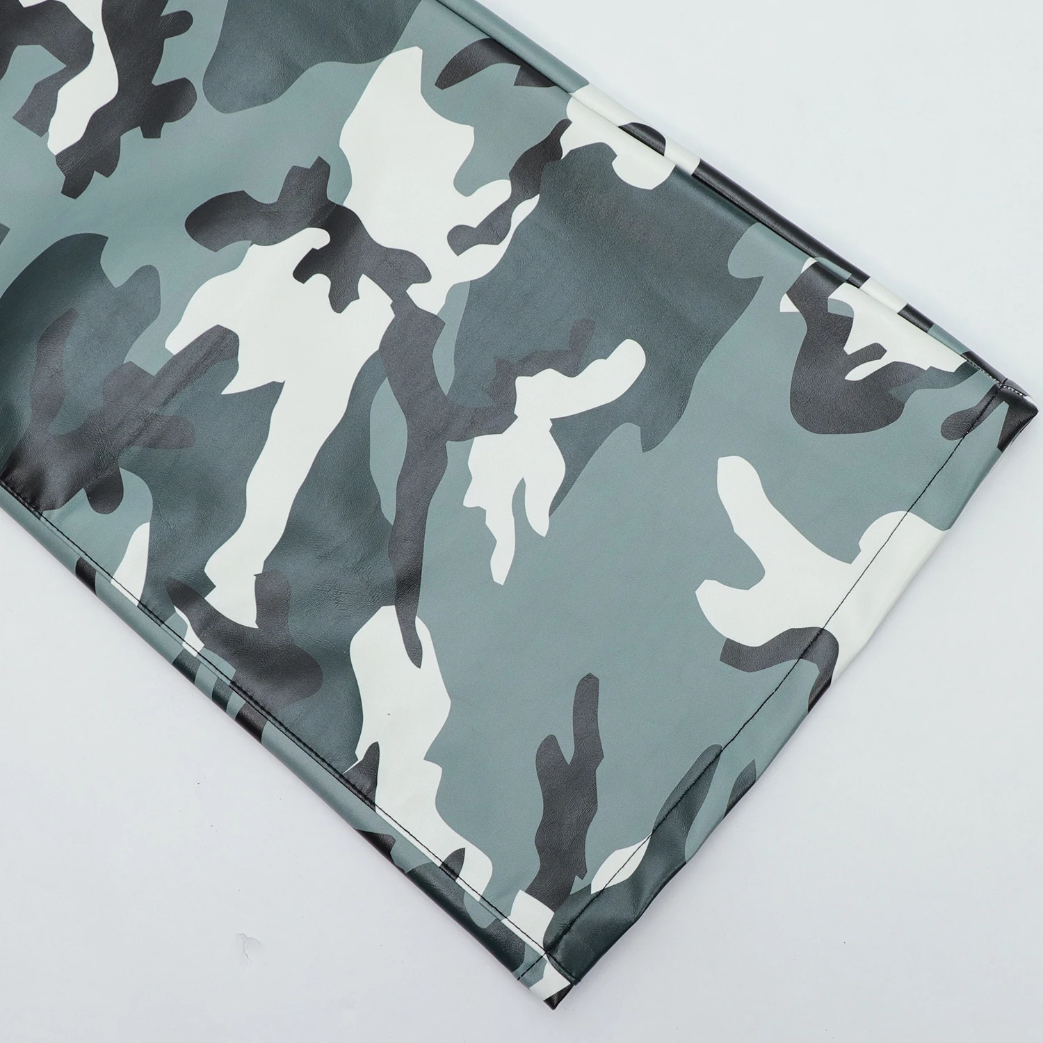 Custom Designer Street Camo PU Leather Pants Wide Leg Oversized Baggy Waterproof Camo Camouflage Pants for Men and Women