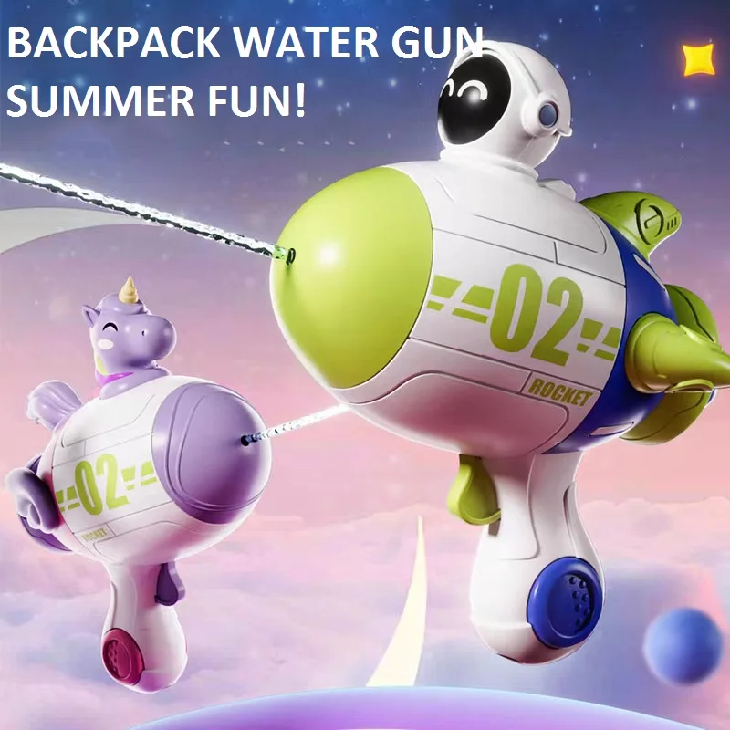 New Electric Toys Double Water Gun Electric Backpack Water Gun USB Spaceman Backpack Summer Water Gun Toy For Kids Children Toys