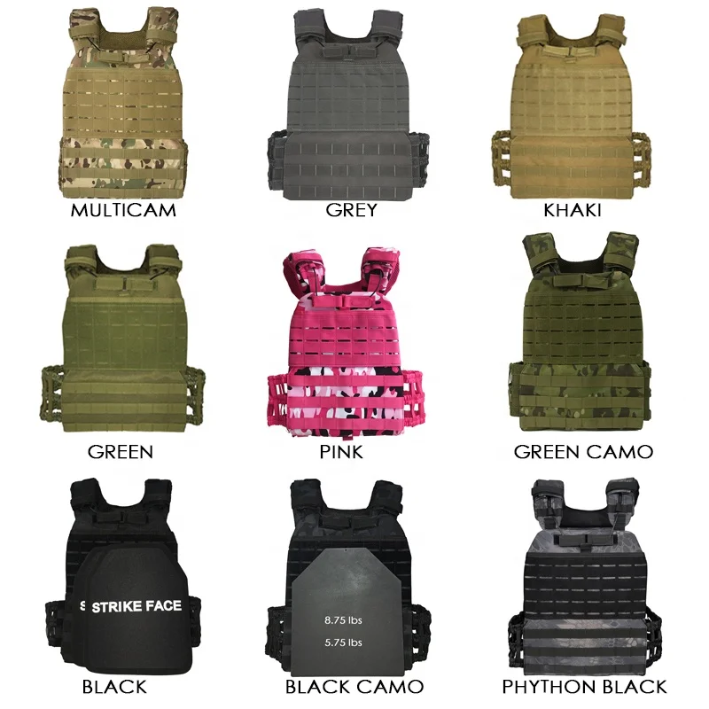 
Hot sale laser cut training fitness plate carrier workout equipment molle army tactical military gym weighted vest for crossfit 