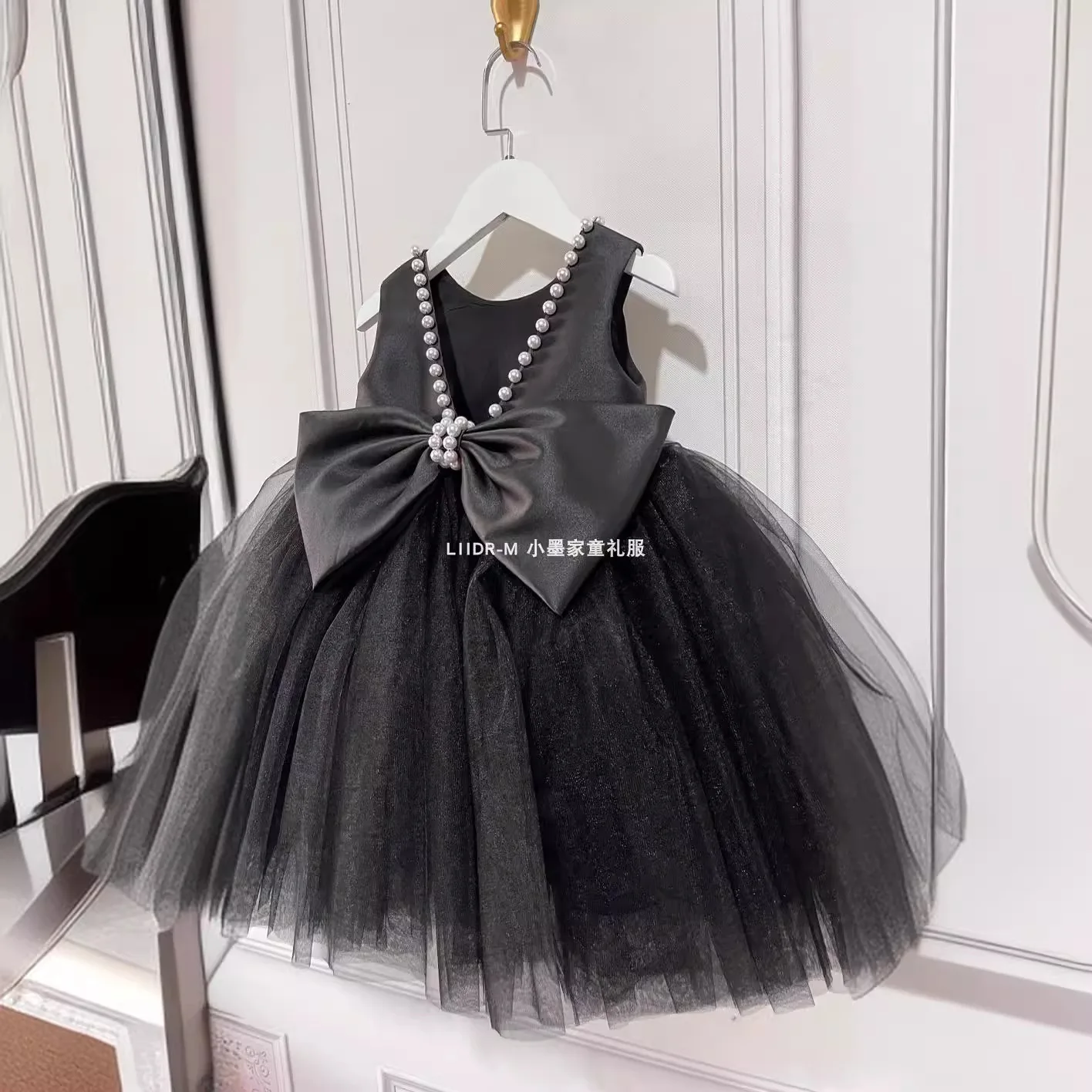 B03 new arrival solid black infant toddler baby girls tutu ball gown dresses for birthday party wedding princess clothing