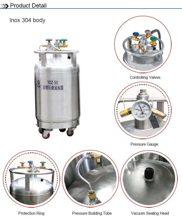 YDZ-50 Nitrogen Pressure Vessel Cryogenic Tank Companies Liquid Nitrogen Tank For Dragon Breath Ice Cream