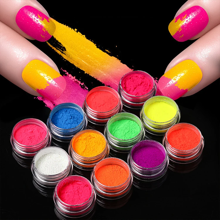 Huati Sifuli RubioAroma 12 color Fluorescent Neon Effect Quick Poly Nail Extension Gel Glow In The Dark Luminous UV Polygels