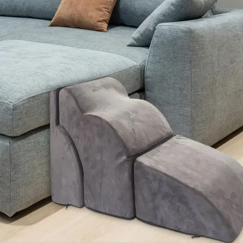 Factory High Density Sponge Foldable Assembled Stiffened Sponge Ramp Foam Dog Stairs Pet House Ramp Ladder Stair For Cat Dog