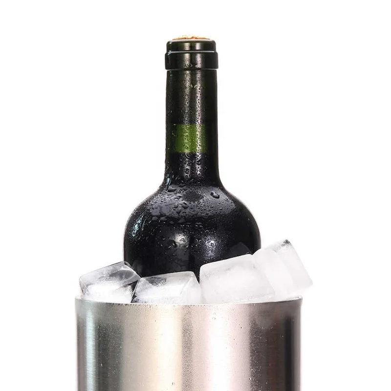 750ml BPA Free Stainless Steel Ice Bucket Double Walled Wine Chiller Cooler Ice Buckets 18/8 Metal Bottle Cooler
