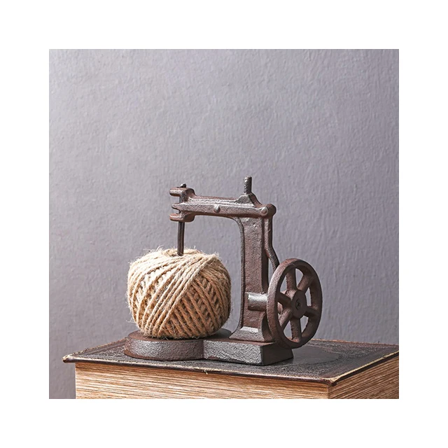 American country window display props decorative ornaments retro nostalgic sewing machine String Dispenser cast iron rope winder