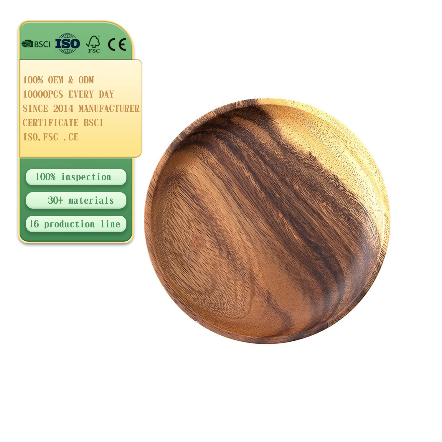 Wood plate Household Kitchen Accessories Wooden Serving Plate Acacia Wood And Plate Hot sale products