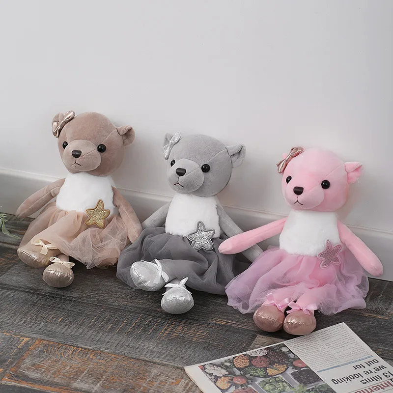 New Style Cute Ballerina Dolls Plush Bear Animal Soft Toys Ballet Dance Recital Gift for Girls
