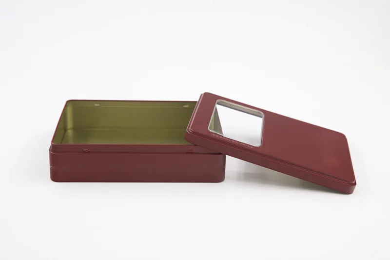 Жестяная коробка с окошком, косметические контейнеры, пищевые контейнеры