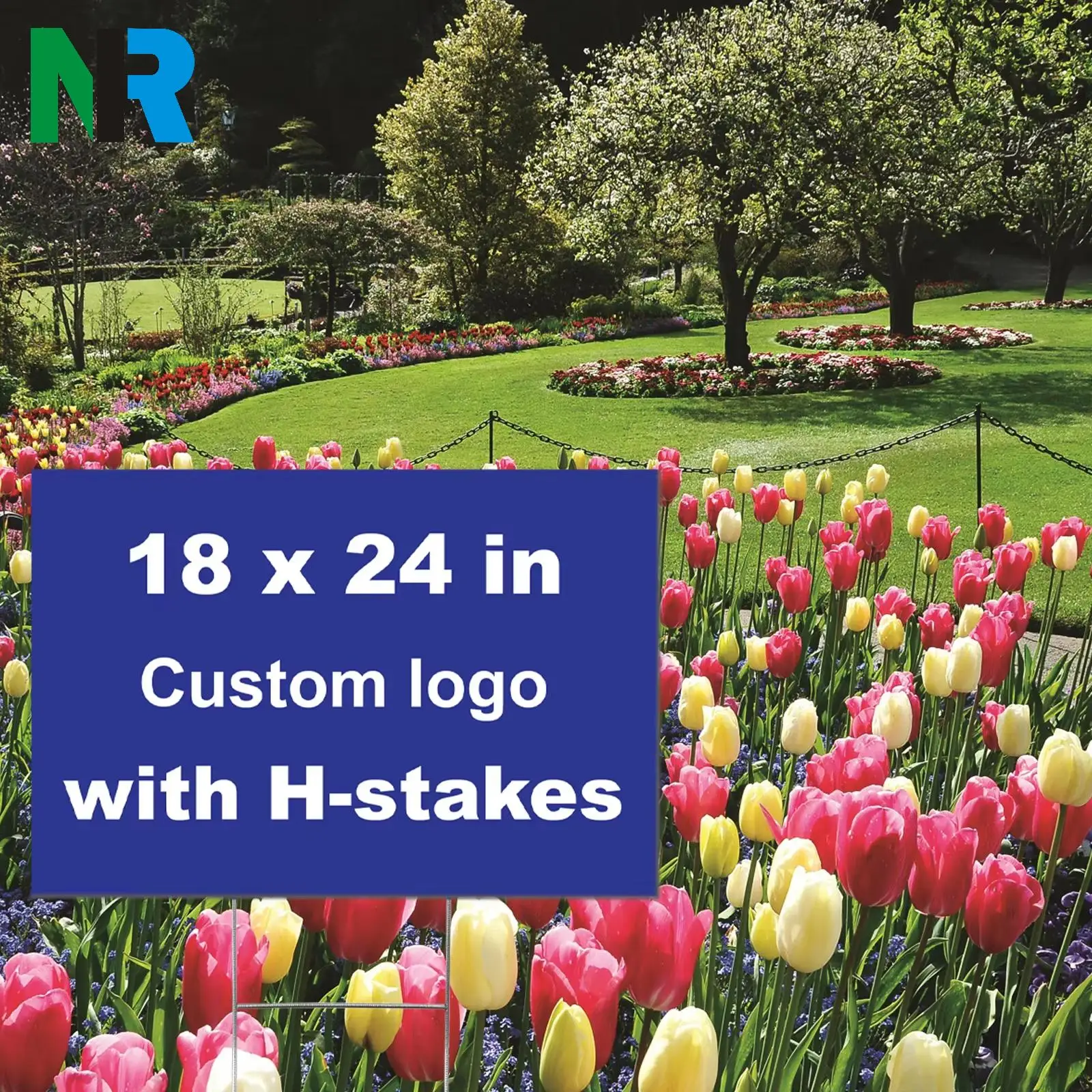Wholesale Outdoor Waterproof yard signs 18x24 with h-stakes custom yard signs for Garden Decoration /Adervtising