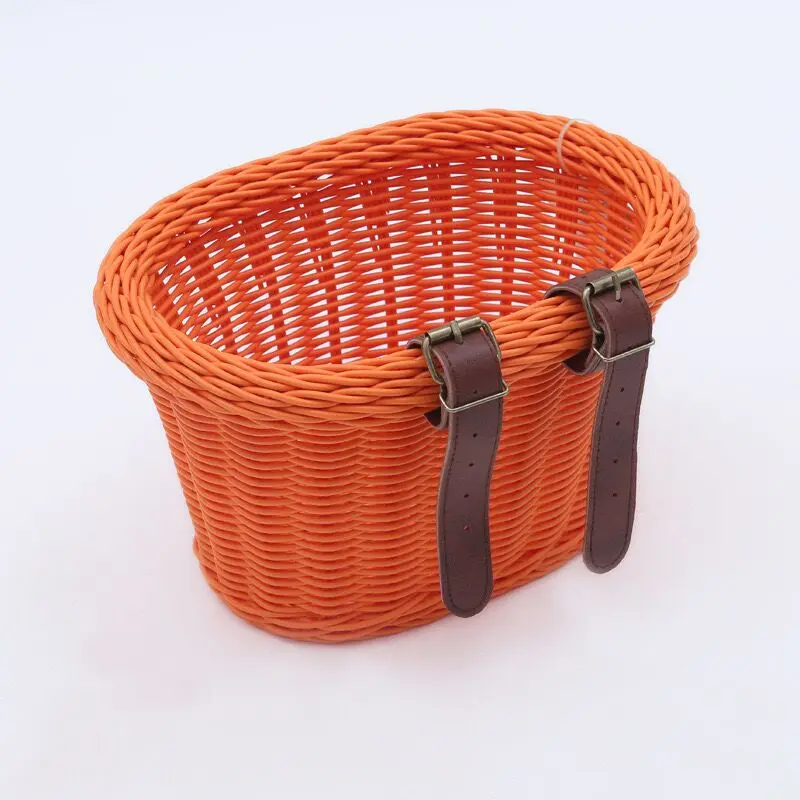 New design detachable wicker food and fruit picnic bike bicycle basket kid basket