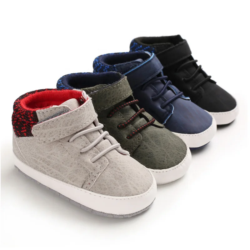 Детские кроссовки Детская спортивная обувь для мальчиков из искусственной кожи искусственная (-ый) с высокими голенищами на открытом воздухе Анти-скольжения на мягкой подошве дышащая удобная обувь для новорожденных детская обувь
