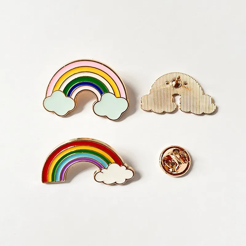 Lovely Rainbow Clouds shaped Brooches Clothing Lapel Pin Badge Weather Jewelry Gift For Kids Girls