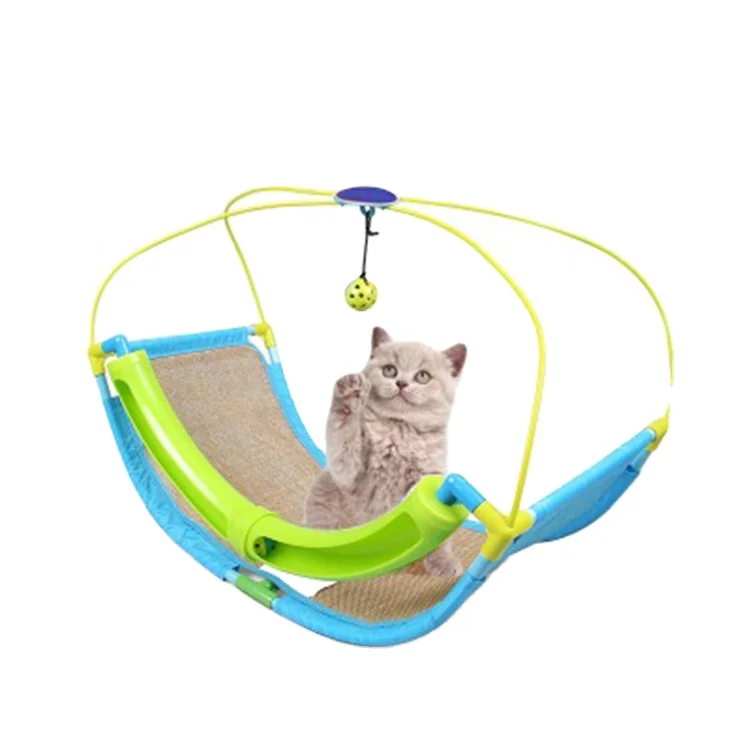 Wholesale Funny Interactive cradle cat toys house with bell ball cat toy for pet cat small dog