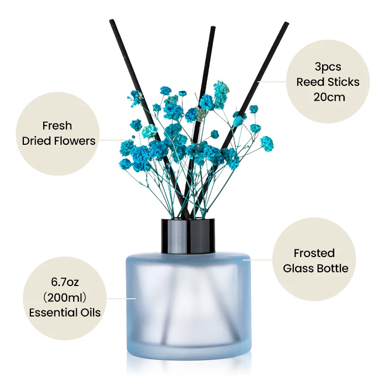 Luxurious Scents 6.7oz Scent Fragrance Oil Reed Diffuser Ensemble Set with Designer Fragrances