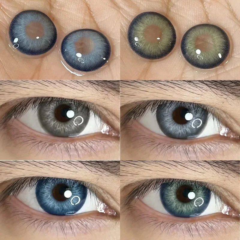 customized yearly natural blue color contact lenses with degree