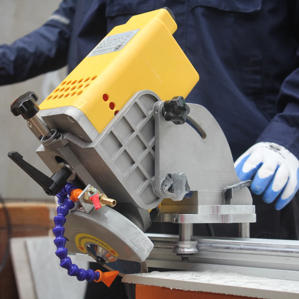 Professional Automatic moving 45 Degree Miter Wet Cutting Machine Rail Saw For Granite Tile Marble Stone Machinery