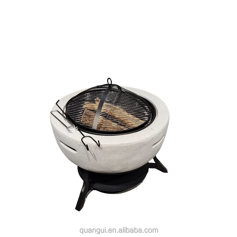 Light-Weight Solid Fiber Fire Pit for Garden Outdoor Patio Camping Wood Burning BBQ Fireplace Chimenea
